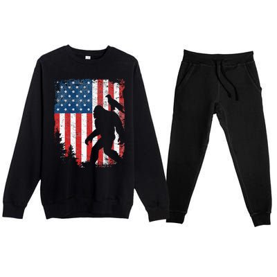 Bigfoot 4th Of July Bald Eagle American USA Flag Patriotic Premium Crewneck Sweatsuit Set