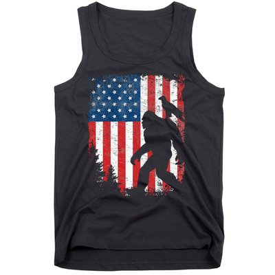 Bigfoot 4th Of July Bald Eagle American USA Flag Patriotic Tank Top