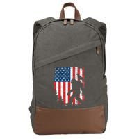 Bigfoot 4th Of July Bald Eagle American USA Flag Patriotic Cotton Canvas Backpack