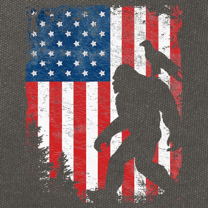 Bigfoot 4th Of July Bald Eagle American USA Flag Patriotic Cotton Canvas Backpack