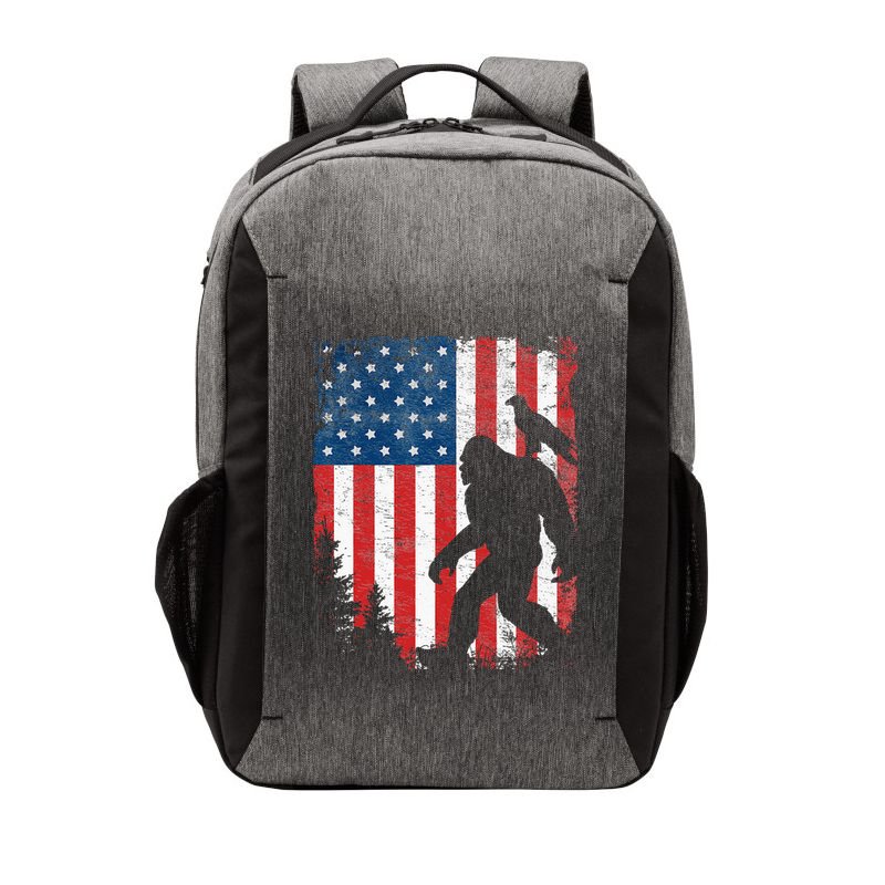Bigfoot 4th Of July Bald Eagle American USA Flag Patriotic Vector Backpack