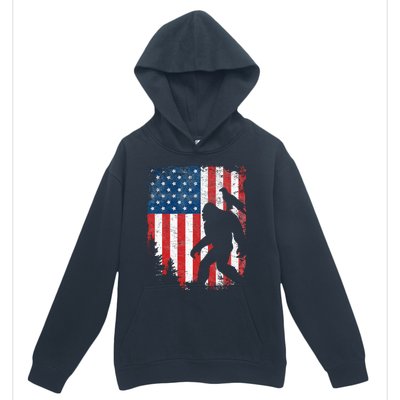 Bigfoot 4th Of July Bald Eagle American USA Flag Patriotic Urban Pullover Hoodie