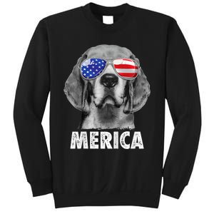 Beagle 4th Of July Merica Sunglasses Usa American Flag Sweatshirt