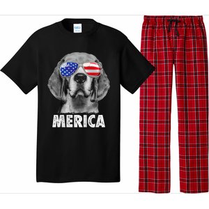 Beagle 4th Of July Merica Sunglasses Usa American Flag Pajama Set