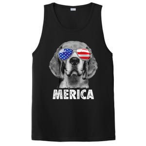 Beagle 4th Of July Merica Sunglasses Usa American Flag PosiCharge Competitor Tank