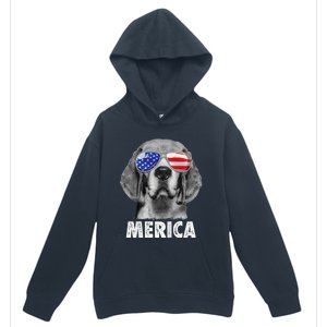 Beagle 4th Of July Merica Sunglasses Usa American Flag Urban Pullover Hoodie