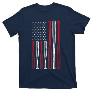 Baseball 4th Of July American Flag Patriotic Sports Player T-Shirt