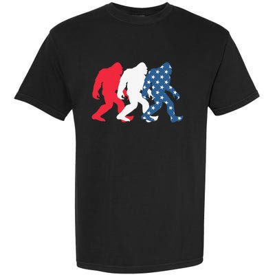 Bigfoot 4th Of July Sasquatch American Flag Patriotic USA Garment-Dyed Heavyweight T-Shirt