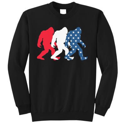 Bigfoot 4th Of July Sasquatch American Flag Patriotic USA Sweatshirt