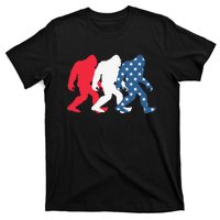 Bigfoot 4th Of July Sasquatch American Flag Patriotic USA T-Shirt