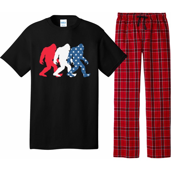 Bigfoot 4th Of July Sasquatch American Flag Patriotic USA Pajama Set