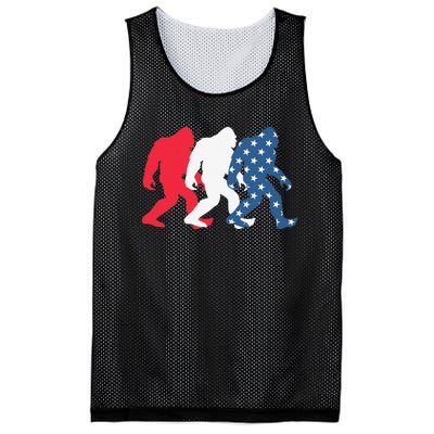 Bigfoot 4th Of July Sasquatch American Flag Patriotic USA Mesh Reversible Basketball Jersey Tank