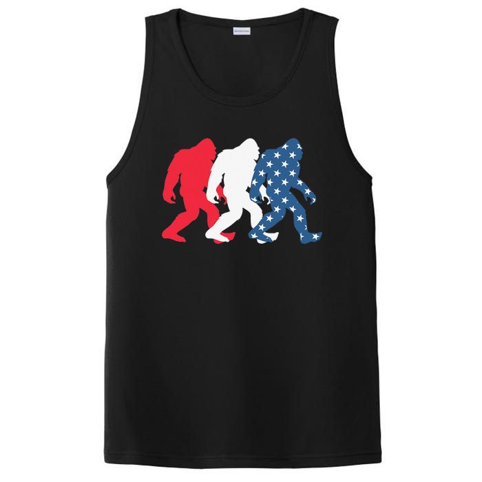 Bigfoot 4th Of July Sasquatch American Flag Patriotic USA PosiCharge Competitor Tank