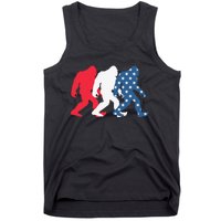 Bigfoot 4th Of July Sasquatch American Flag Patriotic USA Tank Top