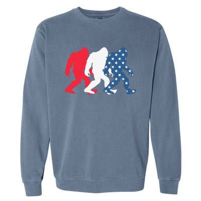 Bigfoot 4th Of July Sasquatch American Flag Patriotic USA Garment-Dyed Sweatshirt