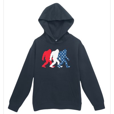 Bigfoot 4th Of July Sasquatch American Flag Patriotic USA Urban Pullover Hoodie