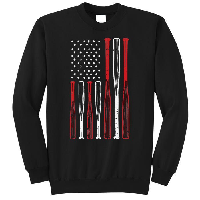 Baseball 4th Of July American Flag Patriotic Sports Player Sweatshirt