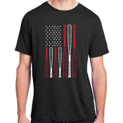 Baseball 4th Of July American Flag Patriotic Sports Player Adult ChromaSoft Performance T-Shirt