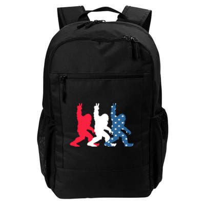 Bigfoot 4th Of July Sasquatch American Flag Patriotic USA Daily Commute Backpack