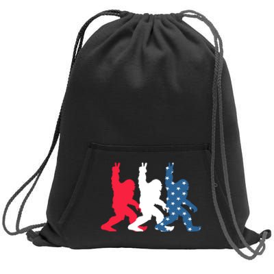 Bigfoot 4th Of July Sasquatch American Flag Patriotic USA Sweatshirt Cinch Pack Bag