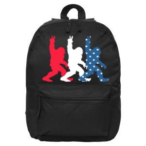 Bigfoot 4th Of July Sasquatch American Flag Patriotic USA 16 in Basic Backpack