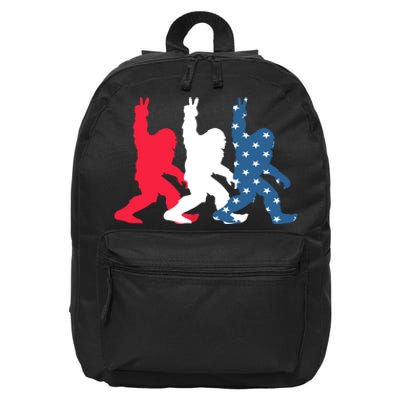 Bigfoot 4th Of July Sasquatch American Flag Patriotic USA 16 in Basic Backpack