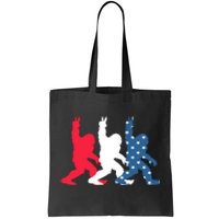 Bigfoot 4th Of July Sasquatch American Flag Patriotic USA Tote Bag