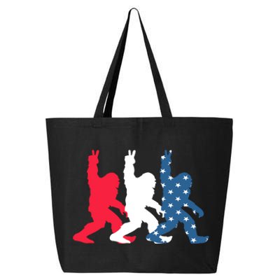 Bigfoot 4th Of July Sasquatch American Flag Patriotic USA 25L Jumbo Tote