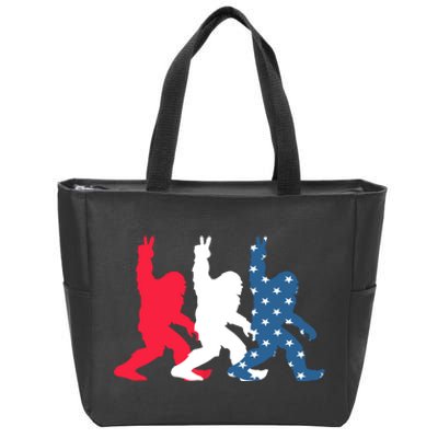 Bigfoot 4th Of July Sasquatch American Flag Patriotic USA Zip Tote Bag