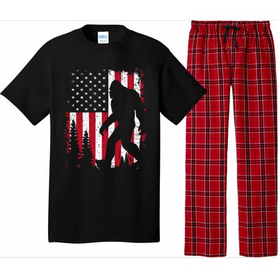 Bigfoot 4th Of July American Usa Flag Patriotic Pajama Set