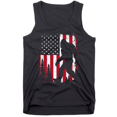 Bigfoot 4th Of July American Usa Flag Patriotic Tank Top