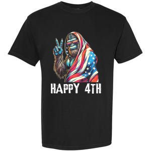 Bigfoot 4th Of July Happy 4th Patriotic Usa Garment-Dyed Heavyweight T-Shirt