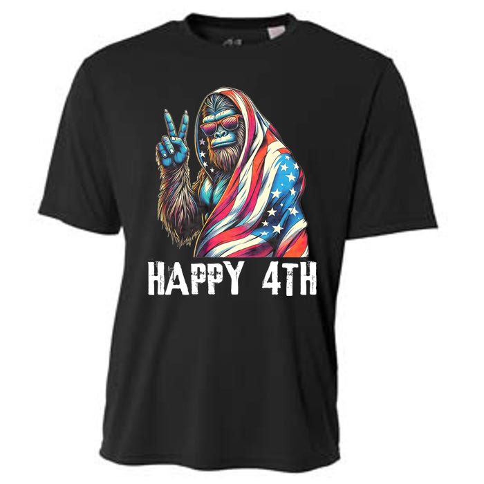 Bigfoot 4th Of July Happy 4th Patriotic Usa Cooling Performance Crew T-Shirt