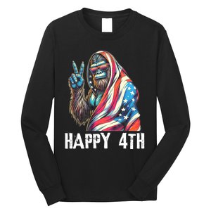 Bigfoot 4th Of July Happy 4th Patriotic Usa Long Sleeve Shirt