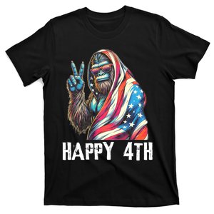 Bigfoot 4th Of July Happy 4th Patriotic Usa T-Shirt