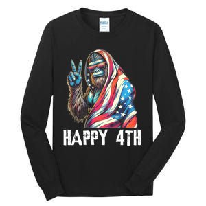 Bigfoot 4th Of July Happy 4th Patriotic Usa Tall Long Sleeve T-Shirt