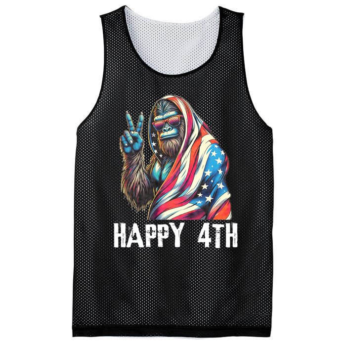 Bigfoot 4th Of July Happy 4th Patriotic Usa Mesh Reversible Basketball Jersey Tank