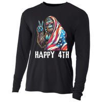 Bigfoot 4th Of July Happy 4th Patriotic Usa Cooling Performance Long Sleeve Crew