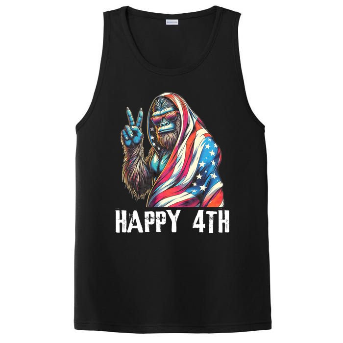 Bigfoot 4th Of July Happy 4th Patriotic Usa PosiCharge Competitor Tank