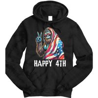 Bigfoot 4th Of July Happy 4th Patriotic Usa Tie Dye Hoodie