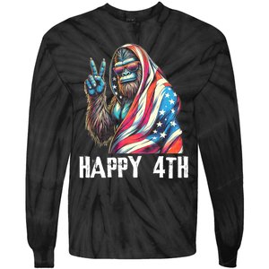 Bigfoot 4th Of July Happy 4th Patriotic Usa Tie-Dye Long Sleeve Shirt