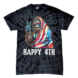 Bigfoot 4th Of July Happy 4th Patriotic Usa Tie-Dye T-Shirt