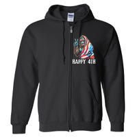 Bigfoot 4th Of July Happy 4th Patriotic Usa Full Zip Hoodie