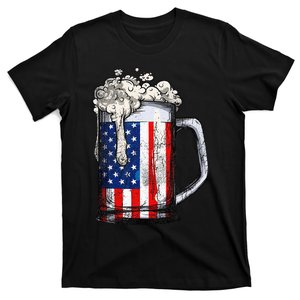 Beer 4th Of July  American Flag Drinking Mug Gifts T-Shirt