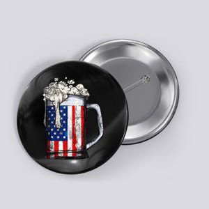 Beer 4th Of July  American Flag Drinking Mug Gifts Button