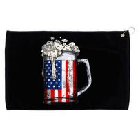 Beer 4th Of July  American Flag Drinking Mug Gifts Grommeted Golf Towel