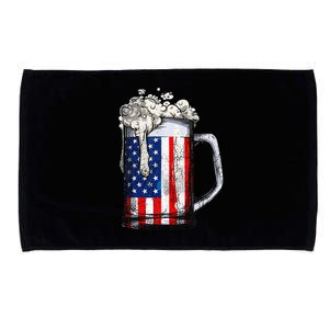 Beer 4th Of July  American Flag Drinking Mug Gifts Microfiber Hand Towel