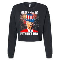 Biden 4th Of July Joe Biden Happy Father's Day Funny Cropped Pullover Crew