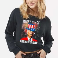 Biden 4th Of July Joe Biden Happy Father's Day Funny Cropped Pullover Crew