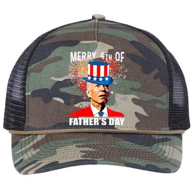 Biden 4th Of July Joe Biden Happy Father's Day Funny Retro Rope Trucker Hat Cap